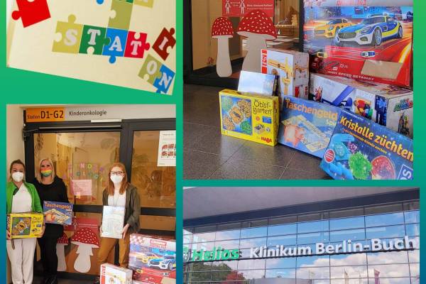 Spendenübergabe auf der Kinderstation des Helios Krankenhauses Berlin-Buch